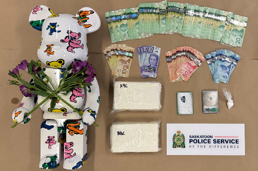 Items seized during a drug investigation in Saskatoon in July of 2026.