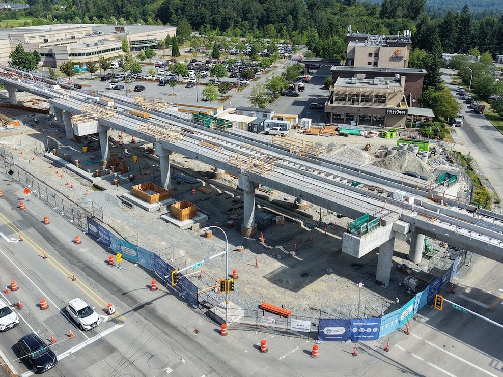 surrey langley skytrain bakerview 166 street station construction june 15 2026