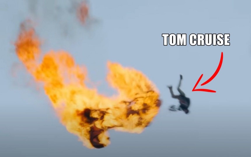 Tom Cruise doing his own stunt for Mission Impossible\: The Last Reckoning, which earned him a Guinness Records title