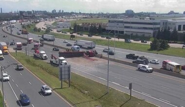 Major highway closure after truck rollover in Toronto