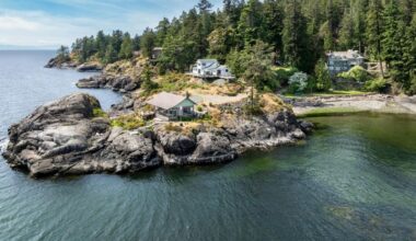 This waterfront estate for sale has 4 homes near Vancouver