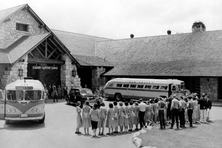 Grand Canyon Lodge employees gather for a 