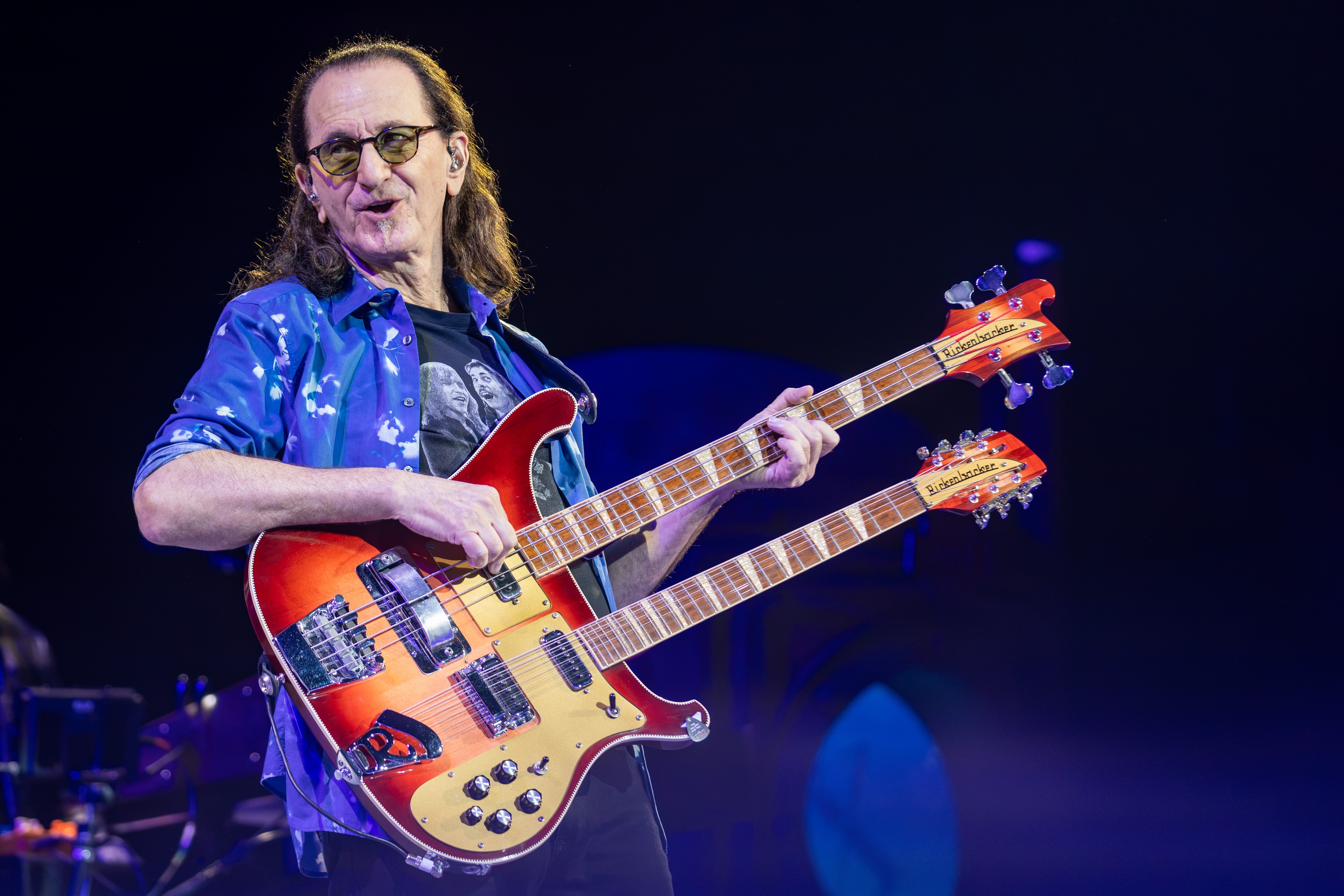 Geddy Lee of Rush performs at the Bell Centre in Montreal