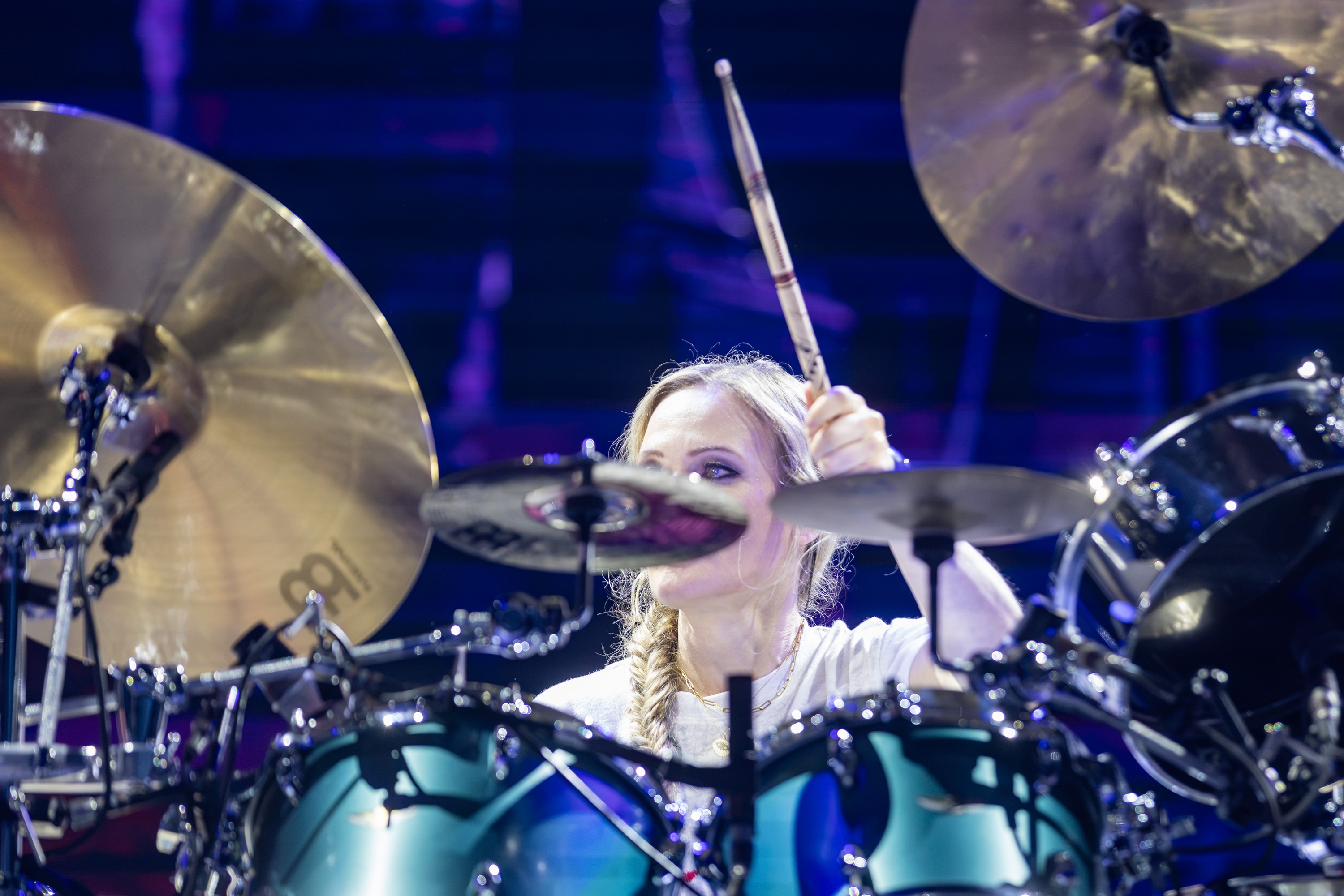 Drummer Anika Nilles performs with Rush at the Bell Centre in Montreal