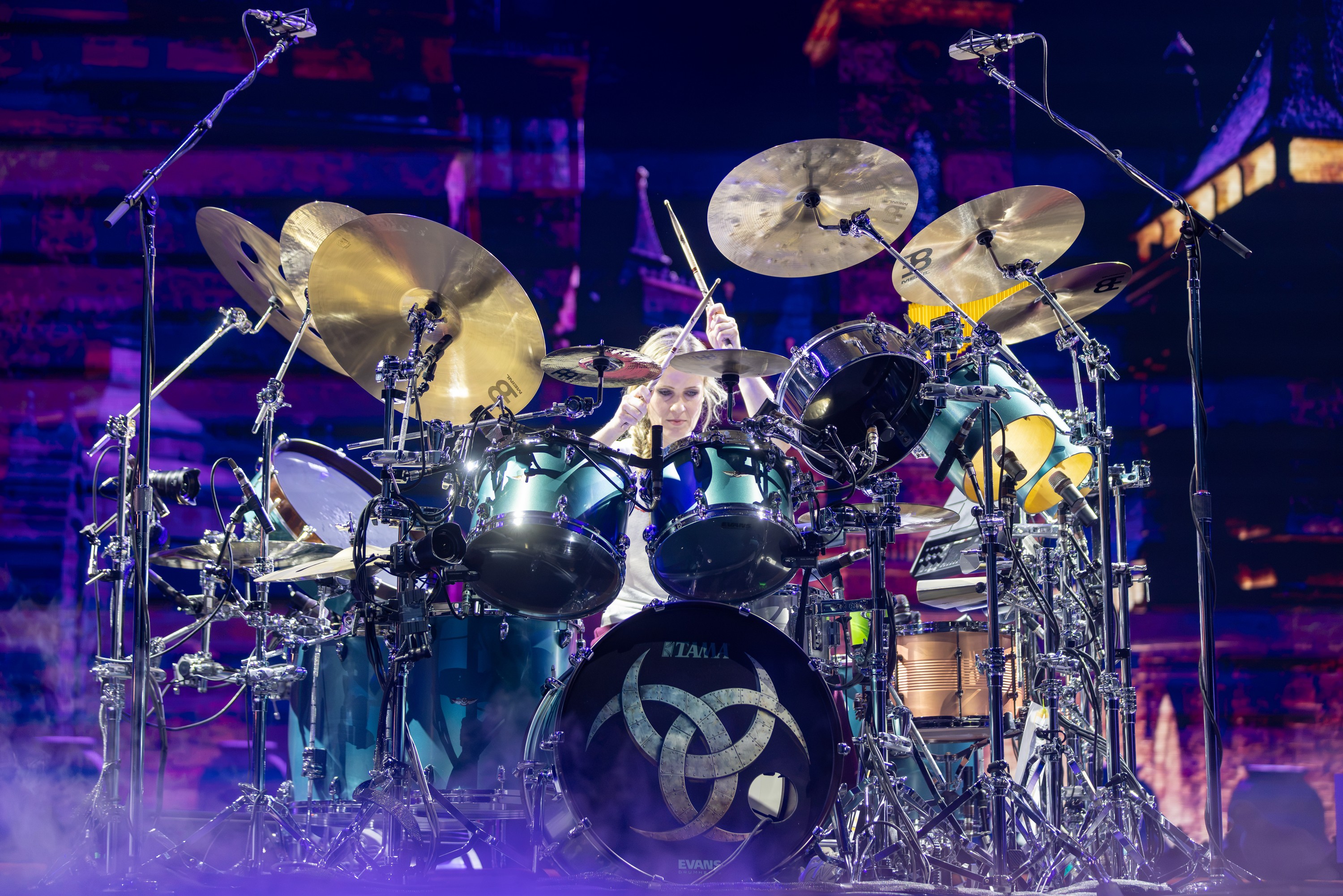 Drummer Anika Nilles performs with Rush at the Bell Centre in Montreal