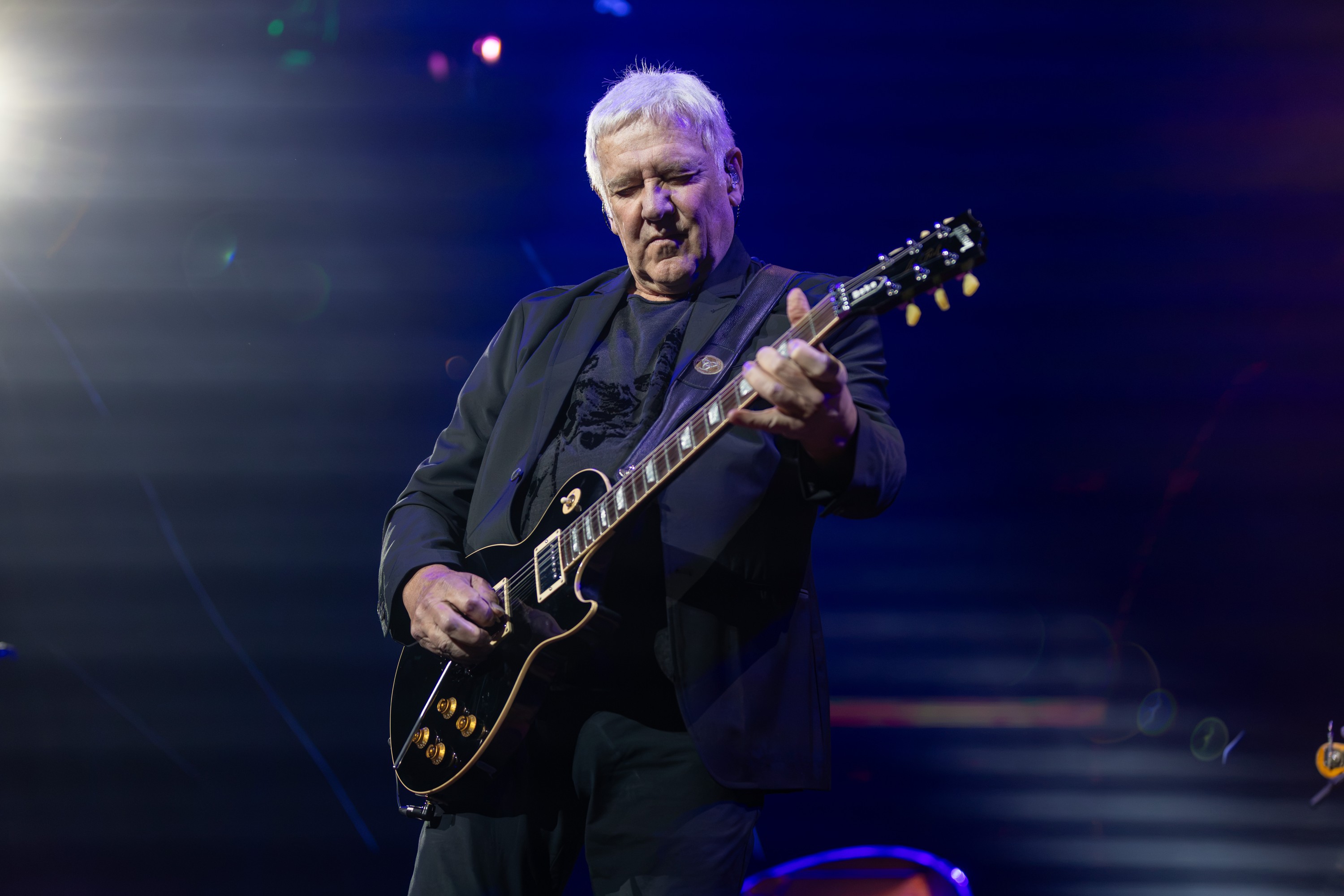 Alex Lifeson of Rush performs at the Bell Centre in Montreal