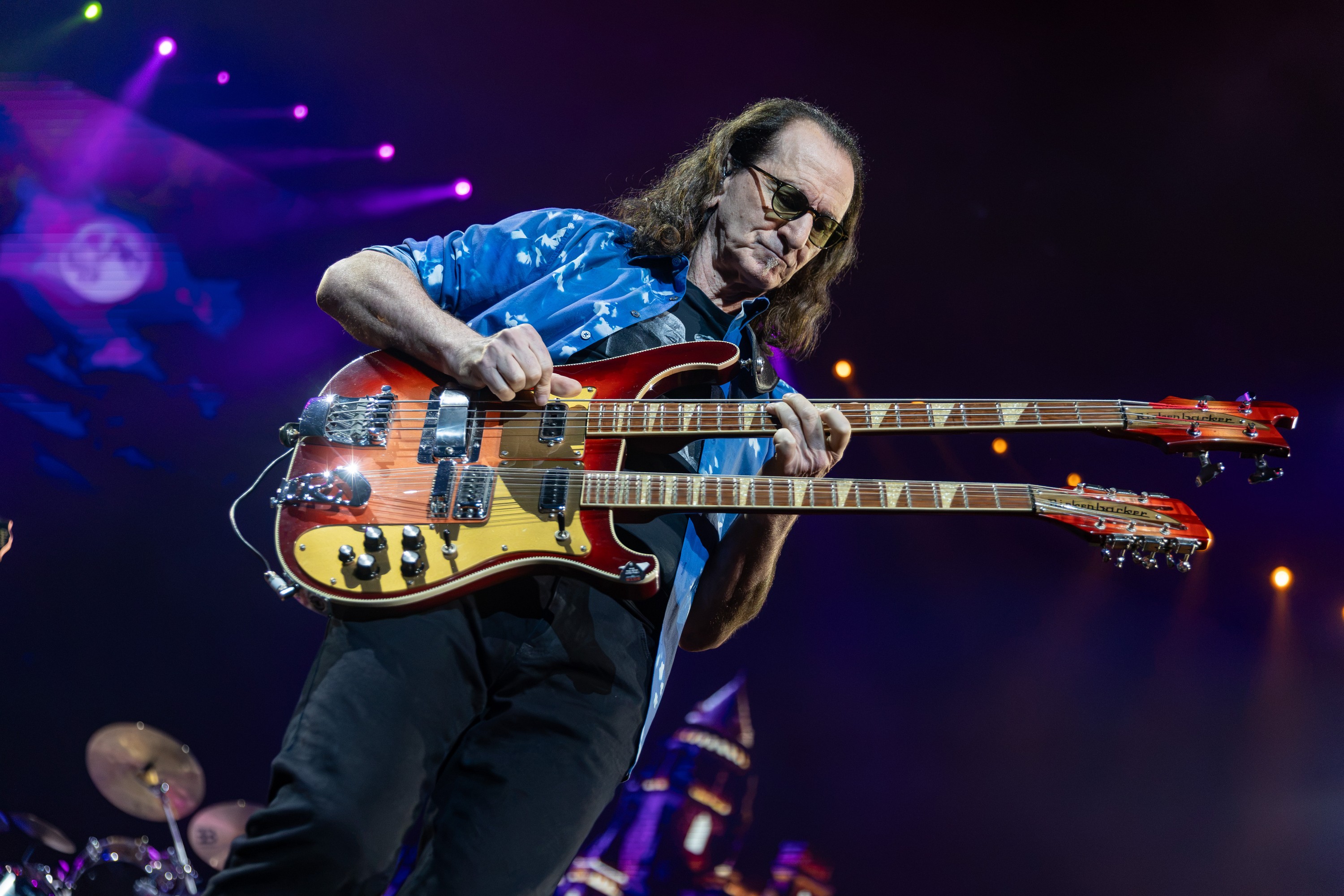Geddy Lee of Rush performs at the Bell Centre in Montreal