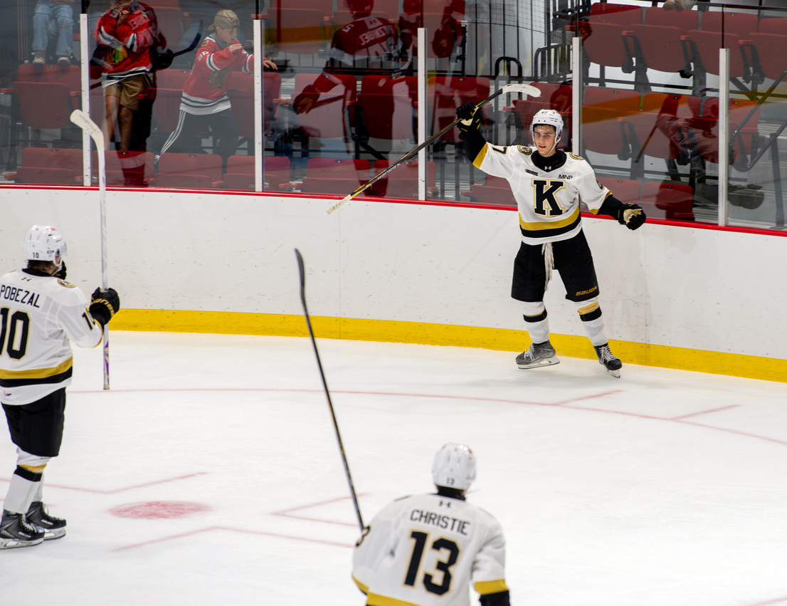 Kingston Frontenacs player celebrating a goal
