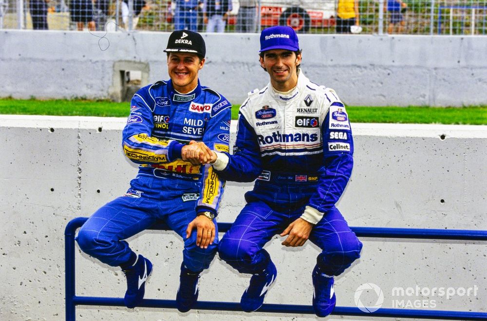Michael Schumacher, Benetton and Damon Hill, Williams