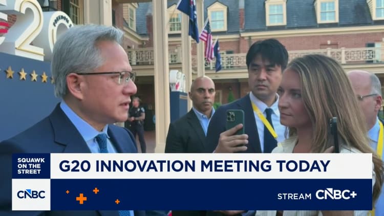 Jensen Huang, Tom Brown speak at G20 innovation meeting