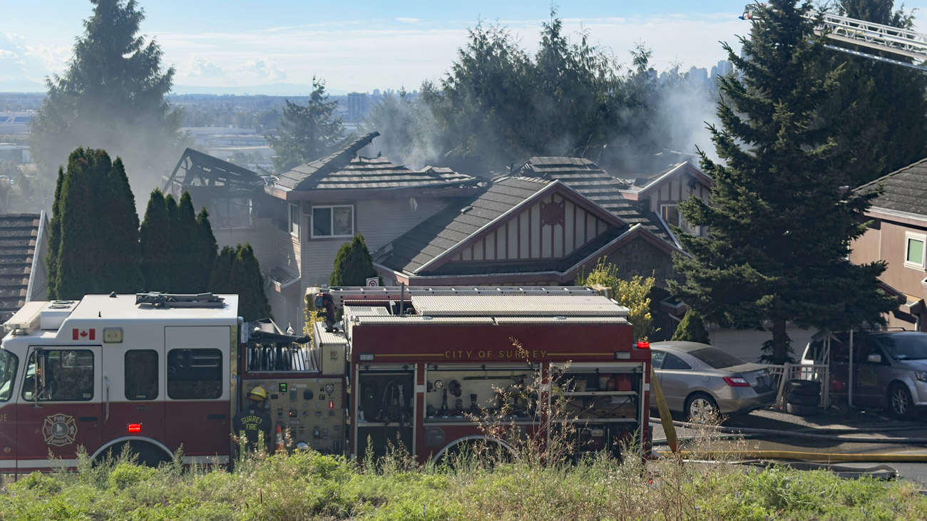 16 people displaced after house fire in Surrey