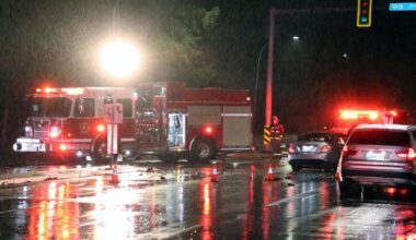 Overnight rollover crash in Surrey sends 2 to hospital