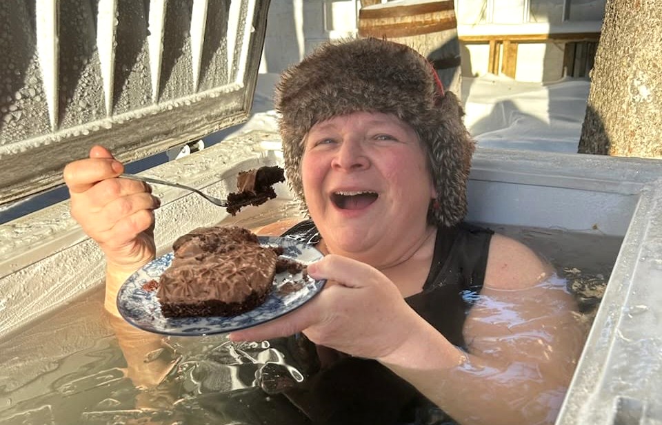 Freezing for fun; Choiceland woman takes a cold plunge every morning  
