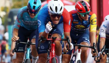 ELCHE DE LA SIERRA, SPAIN - SEPTEMBER 01: Bastien Tronchon of France and Team Groupama - FDJ United celebrates at finish line as stage winner during the La Vuelta - 81st Tour of Spain 2026, Stage 10 a 184.7km stage from Alcaraz to Elche de la Sierra 642m / #UCIWT / on September 01, 2026 in Elche de la Sierra, Spain. (Photo by Alexander Hassenstein/Getty Images)