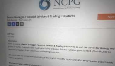 National Council on Problem Gambling prediction markets
