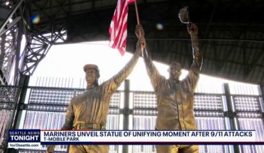 Mariners unveil Legacy Plaza with statue of iconic moment