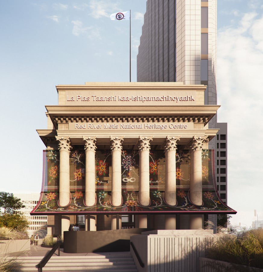 Digital rendering showing the facade of a building