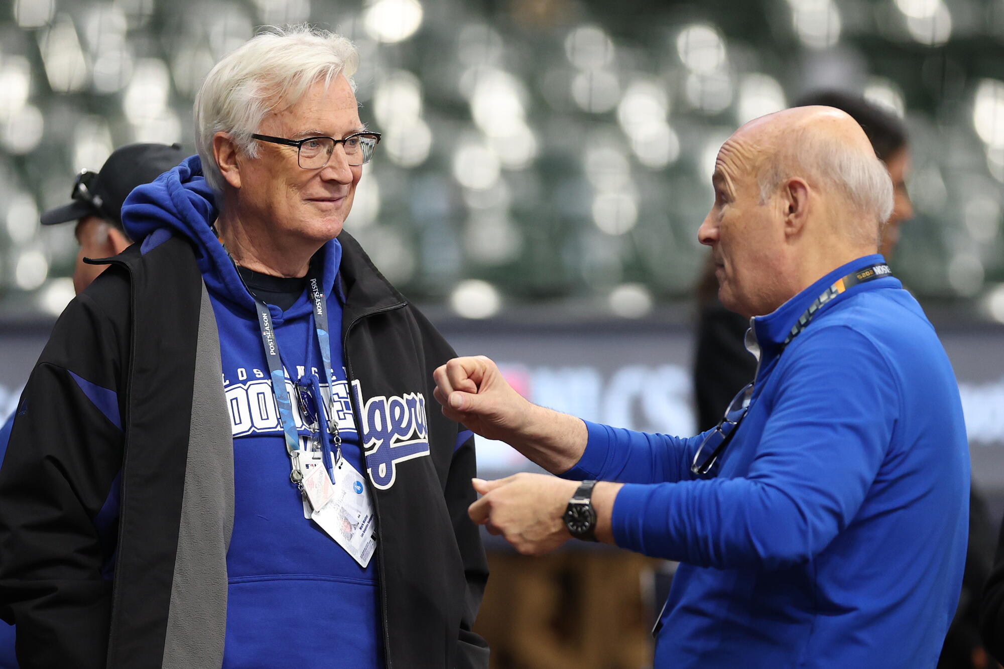 MILWAUKEE, WISCONSIN - OCTOBER 14: (L-R) Los Angeles Dodgers Owner.