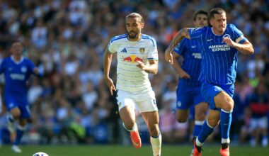 Dominic Calvert-Lewin was denied a second Leeds goal by Lewis Dunk