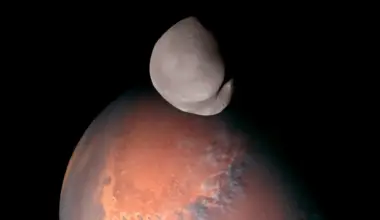 Mars's moon Deimos, observed by the United Arab Emirates' Hope probe.