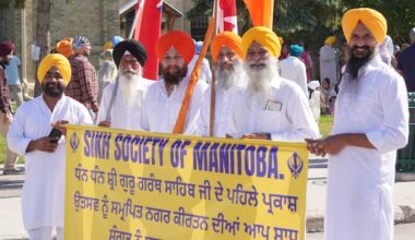 Thousands from Sikh community gather in downtown Winnipeg for Nagar Kirtan