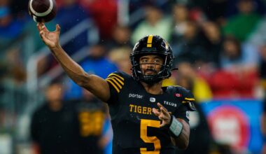 Hamilton starter Tre Ford out of Labour Day game with injury