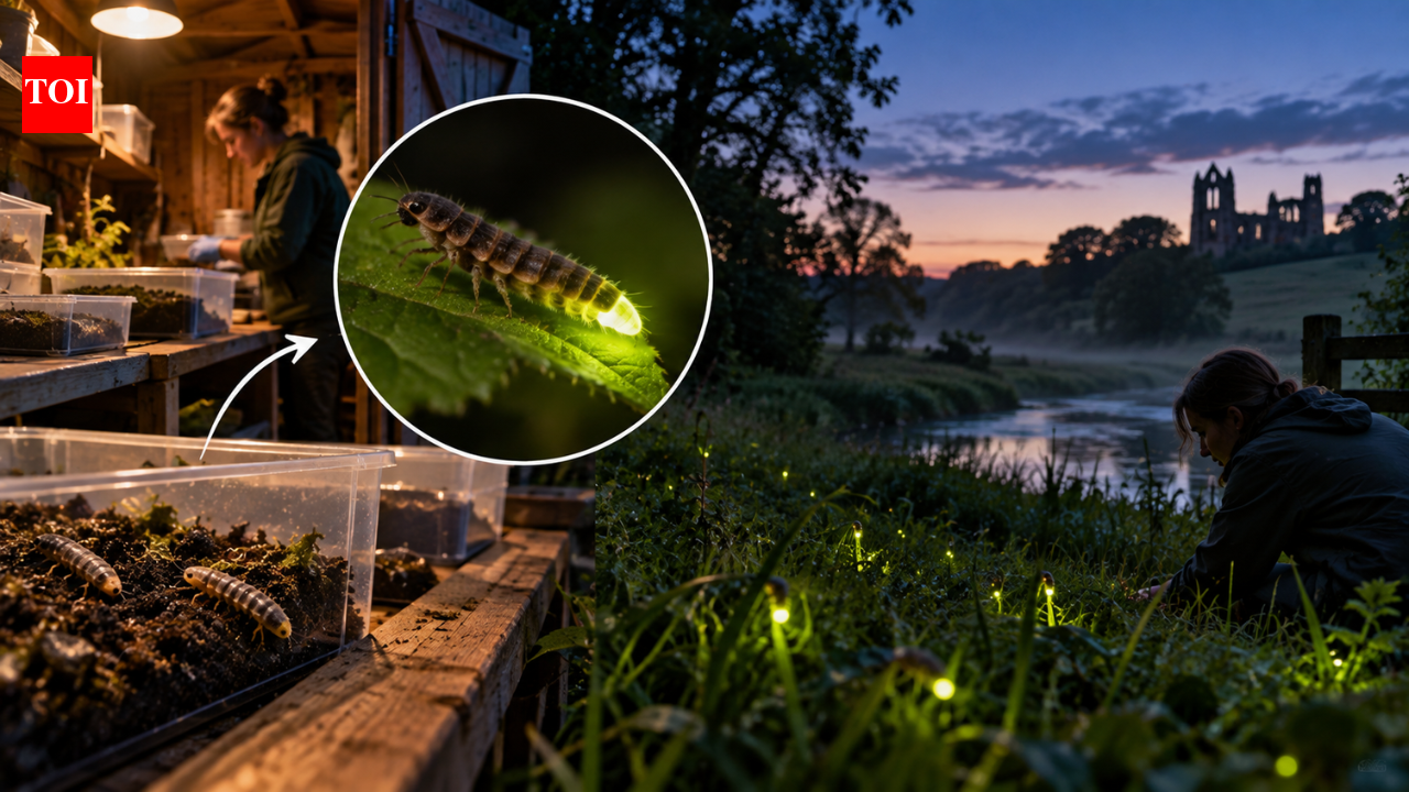 Glowworms return to a North Yorkshire reserve after more than 100 years; larvae raised in a Bristol garden shed have produced the first glowing females | World News