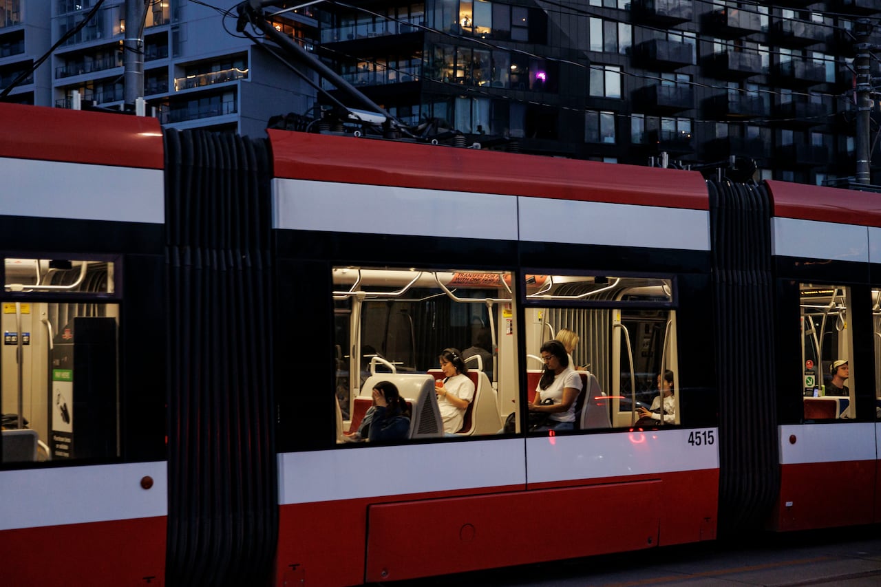 Commuters ride the TTC on the eve of a possible transit strike in Toronto on June 6, 2024.