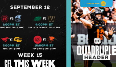 FORTY CREEK QUADRUPLE HEADER IN THE CFL