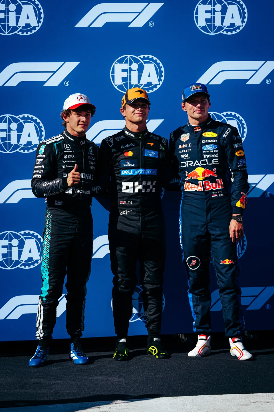 Kimi Antonelli, Lando Norris, Max Verstappen