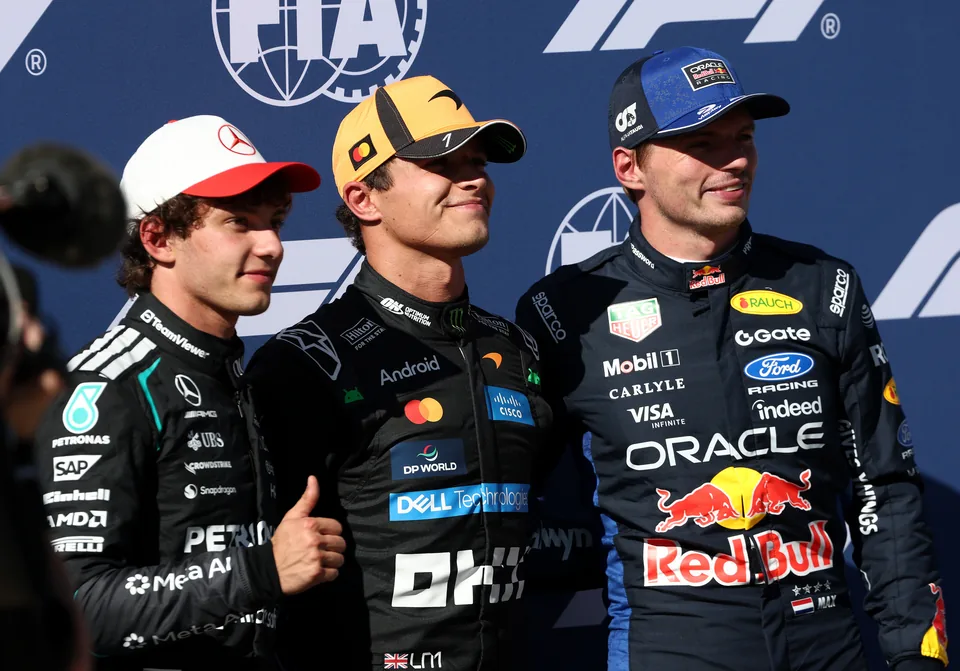 Lando Norris, Kimi Antonelli, Max Verstappen