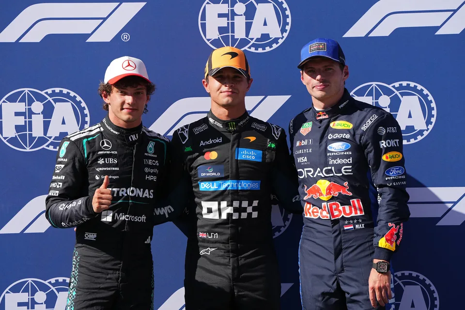 Lando Norris, Kimi Antonelli, Max Verstappen