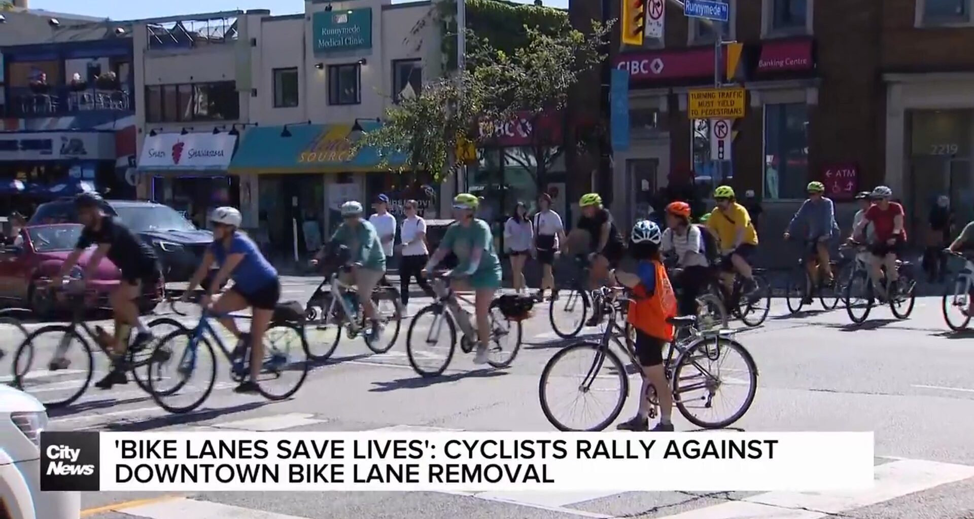 Cyclists rally against downtown bike lane removal