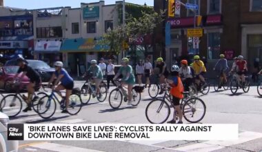 Cyclists rally against downtown bike lane removal