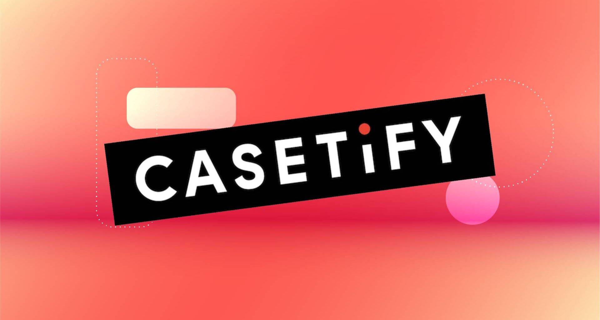 The Casetify logo against a red gradient CNET background.