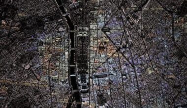 aerial view of dense city grid