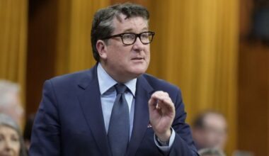 MP for New Brunswick Southwest John Williamson rises during Question Period on Parliament Hill in Ottawa, Thursday, April 16, 2026. THE CANADIAN PRESS/Adrian Wyld