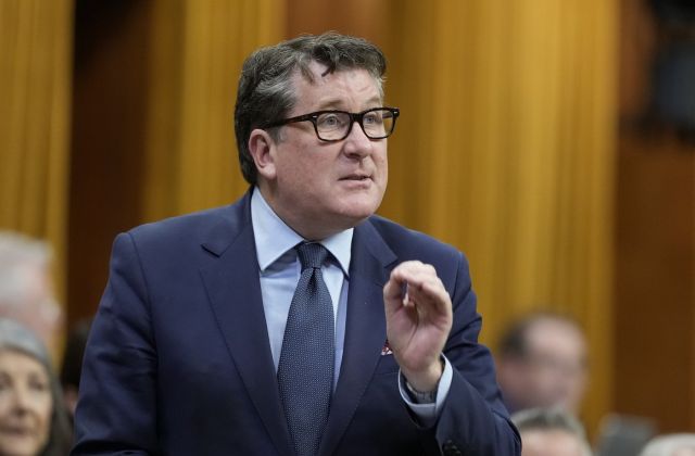 MP for New Brunswick Southwest John Williamson rises during Question Period on Parliament Hill in Ottawa, Thursday, April 16, 2026. THE CANADIAN PRESS/Adrian Wyld