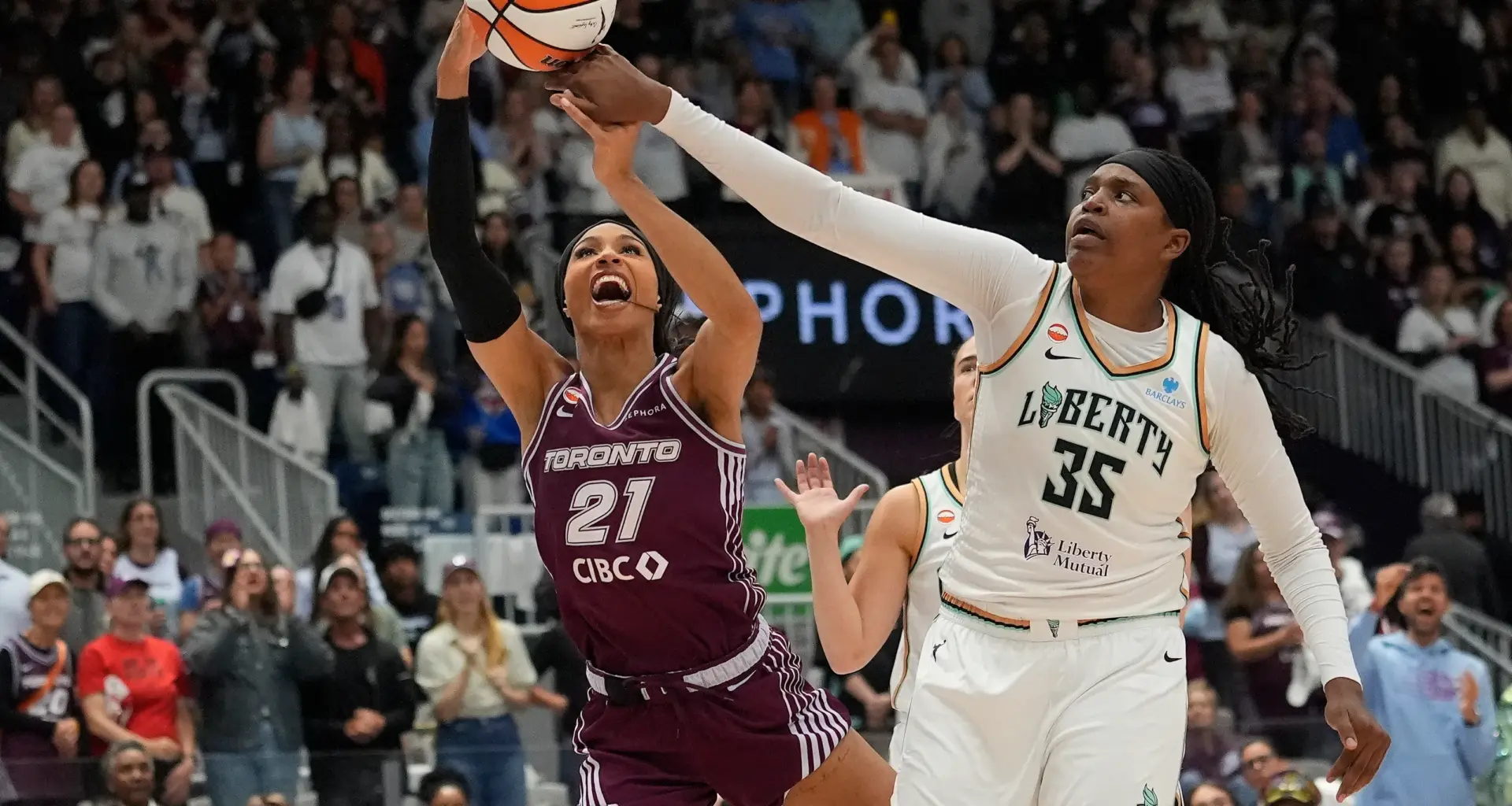 Liberty defeat Toronto in WNBA, Isabelle Harrison by the numbers