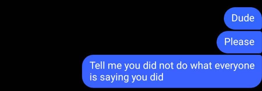 A screenshot of messages sent on a messaging app.
