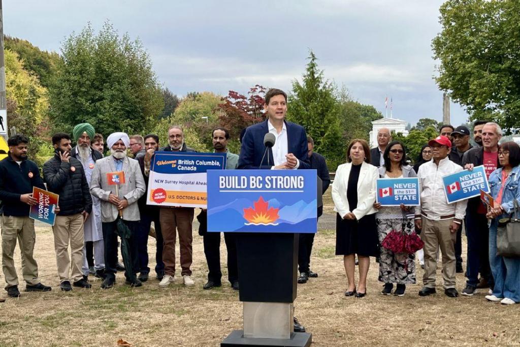 Eby focuses on U.S. health worker recruitment at Surrey border stop