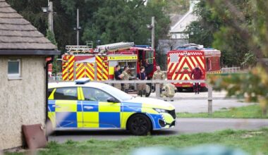 U.K. police arrest 5 near airbase used by U.S. on suspicion of preparing a terrorist act