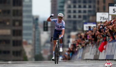 Brandon McNulty (USA) wins the 2026 UCI Road World Championships in Montréal, Quebec, Canada on September 27, 2026. Photo courtesy UAE Team Emirates-XRG