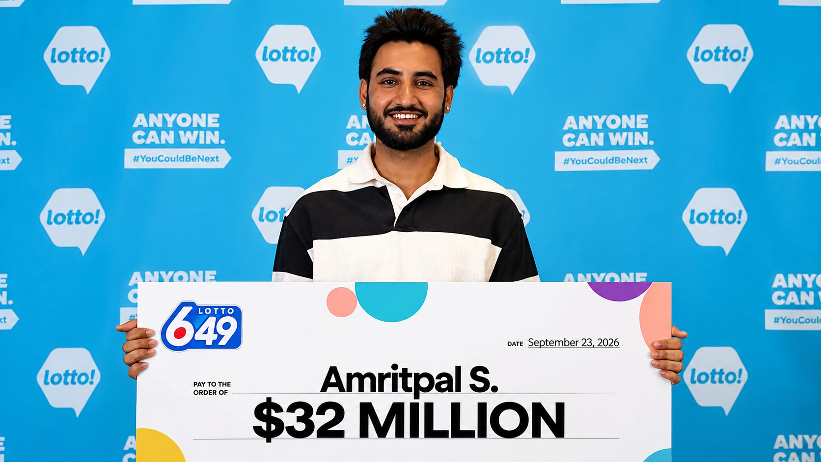 Surrey Man Amritpal S. Wins $32-Million Lotto 6/49 Jackpot