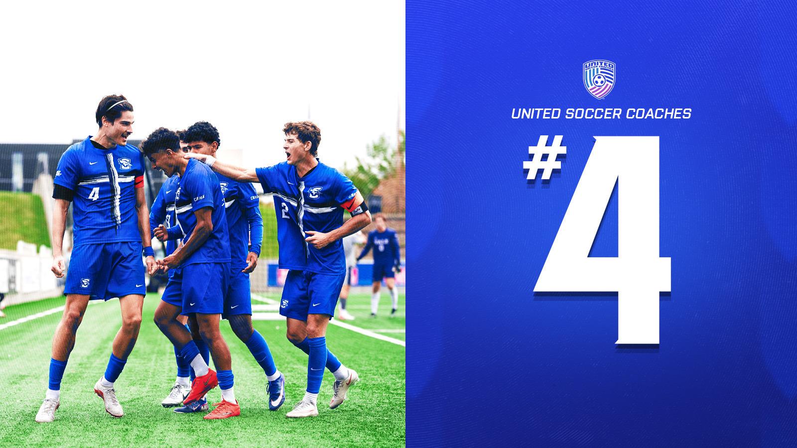 Men's Soccer Climbs to #4 in Weekly United Soccer Coaches Poll