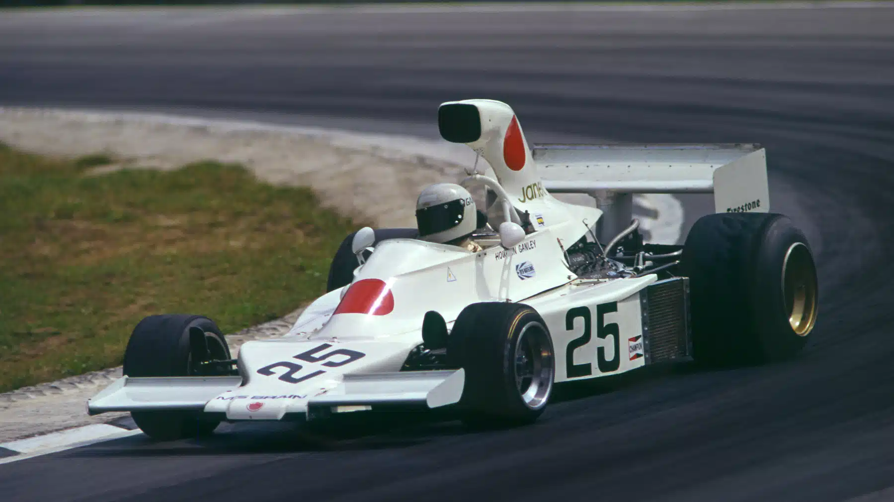 Howden Ganley (Maki-Ford) during practice for the 1974 British Grand Prix