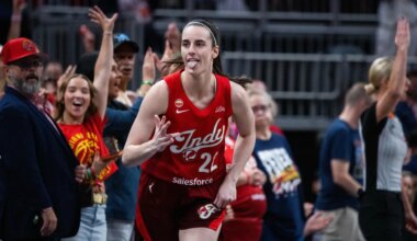 Caitlin Clark returned from the FIBA World Cup with gifts for her Fever teammates image