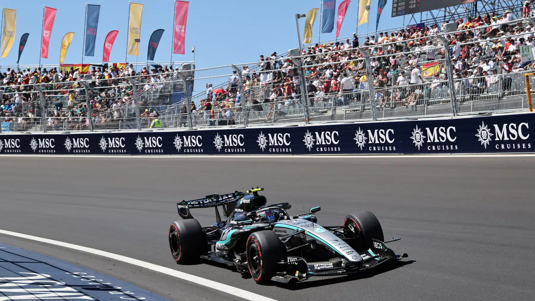 Kimi Antonelli (Mercedes) during FP3 practice for the 2026 Spanish Grand Prix