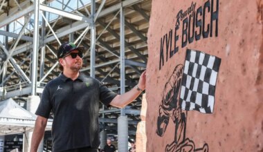 Racing icon and Las Vegas native Kurt Busch gets a first look at his late brother Kyle Busch&#x ...