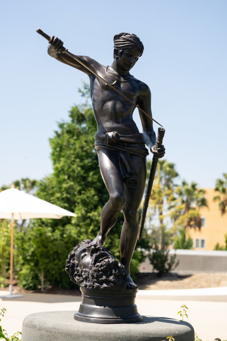 A 19th-century cast of Antonin Mercié’s sculpture of David conquering Goliath lives outside the museum.